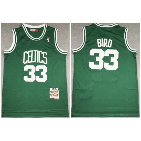 Men's Boston Celtics #33 Larry Bird 1985-86 Green Throwback Stitched Jersey