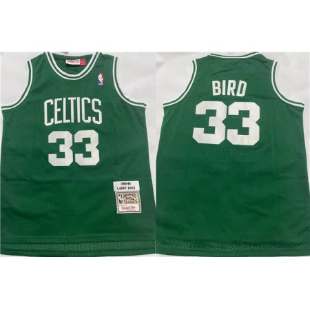 Men's Boston Celtics #33 Larry Bird 1995-96 Green Throwback Stitched Jersey