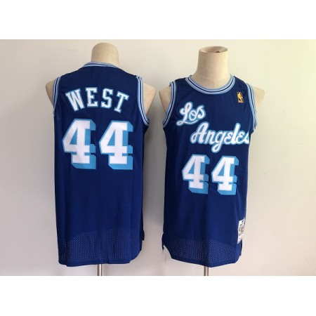 Men's Los Angeles Lakers #44 Jerry West Blue Throwback Stitched Jersey