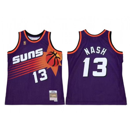 Men's Phoenix Suns #13 Steve Nash Purple Throwback Swingman Stitched Jersey