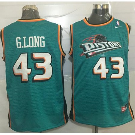 Pistons #43 Grant Long Green Nike Throwback Stitched NBA Jersey