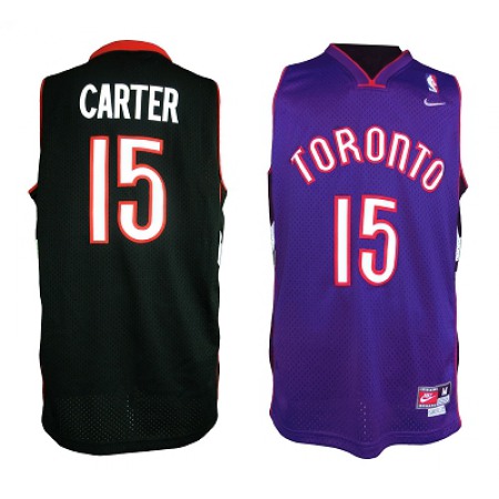 Raptors #15 Vince Carter Black/Purple Throwback Stitched NBA Jersey