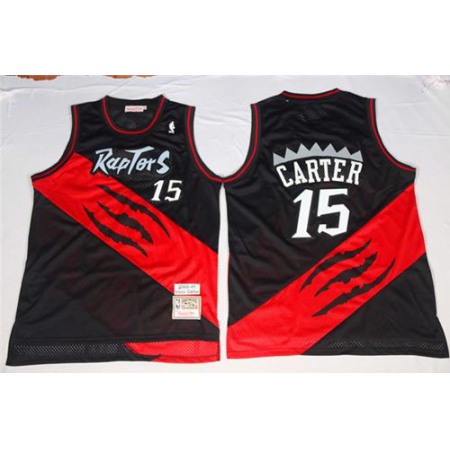 Mitchell And Ness Raptors #15 Vince Carter Black/Red Throwback Stitched NBA Jersey