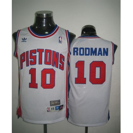 Throwback Pistons #10 Richard Rodman White Stitched NBA Jersey
