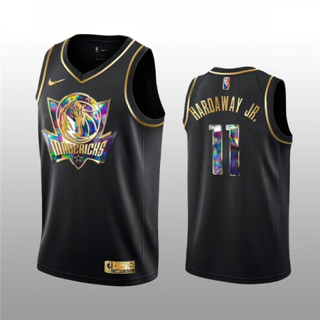 Men's Dallas Mavericks #11 Tim Hardaway Jr. 2021/22 Black Golden Edition 75th Anniversary Diamond Logo Stitched Basketball Jersey