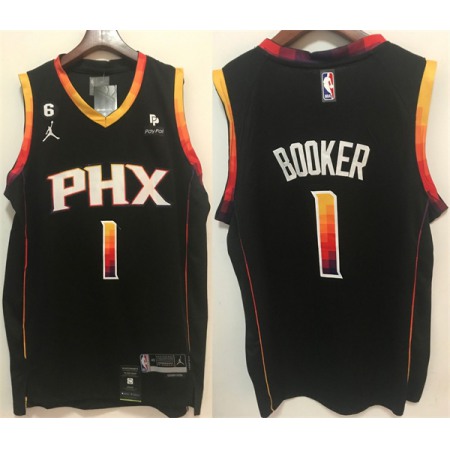 Men's Phoenix Suns #1 Devin Booker Black Stitched Basketball Jersey