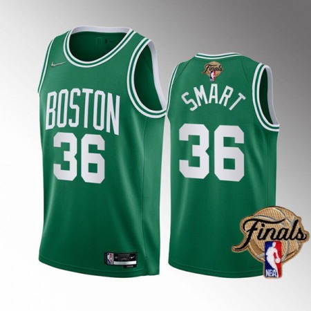 Men's Boston Celtics #36 Marcus Smart 2021/22 Green Golden Edition 75th Anniversary Diamond Logo Stitched Basketball Jersey