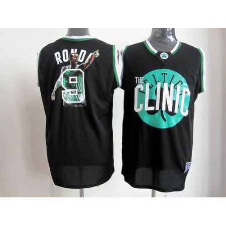 Celtics #9 Rajon Rondo Black Notorious Embroidered NBA Jersey