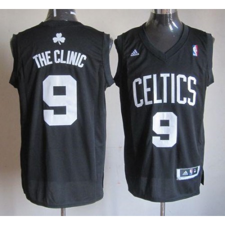 Celtics #9 Rajon Rondo Black The Clinic Stitched NBA Jersey