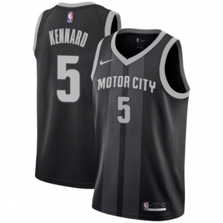 Men's Detroit Pistons #5 Luke Kennard Black Stitched Jersey