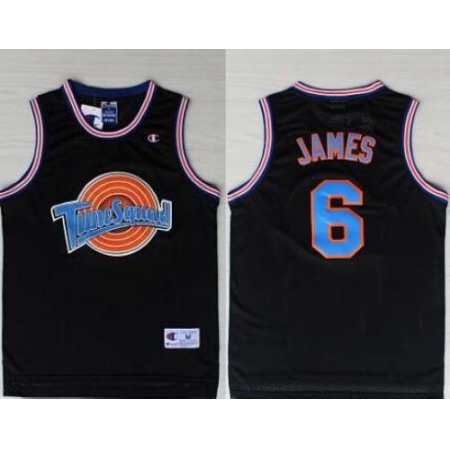Space Jam Tune Squad #6 James Black Stitched Basketball Jersey