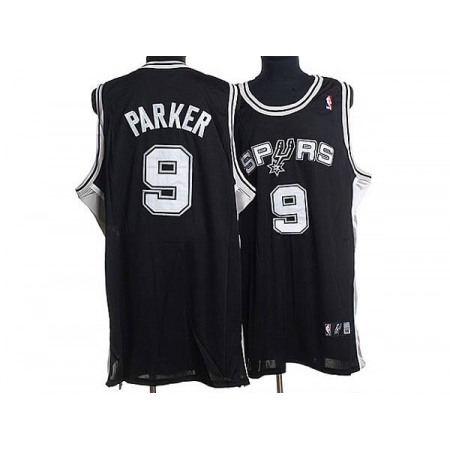 Spurs #9 Tony Parker Stitched Black NBA Jersey