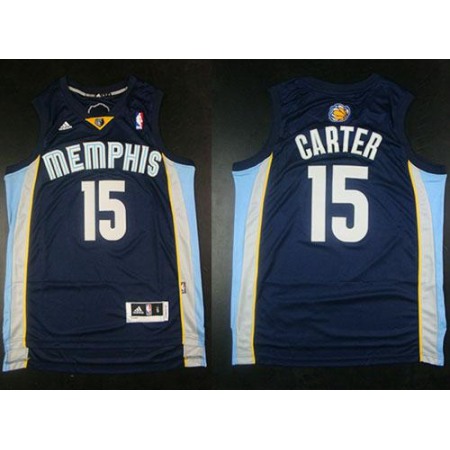 Grizzlies #15 Vince Carter Revolution 30 Dark Blue Stitched NBA Jersey