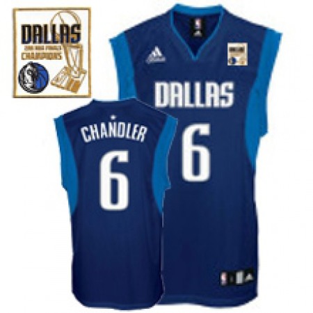 Mavericks 2011 Champion Patch #6 Tyson Chandler Dark Blue Stitched NBA Jersey