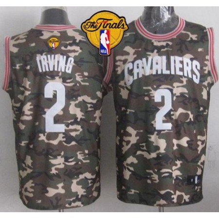 Cavaliers #2 Kyrie Irving Camo Stealth Collection The Finals Patch Stitched NBA Jersey