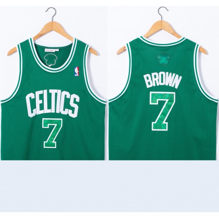 Men's Boston Celtics #7 Jaylen Brown Green Stitched Jersey