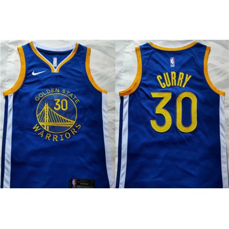 Men's Golden State Warriors #30 Stephen Curry Blue Stitched Basketball Jersey