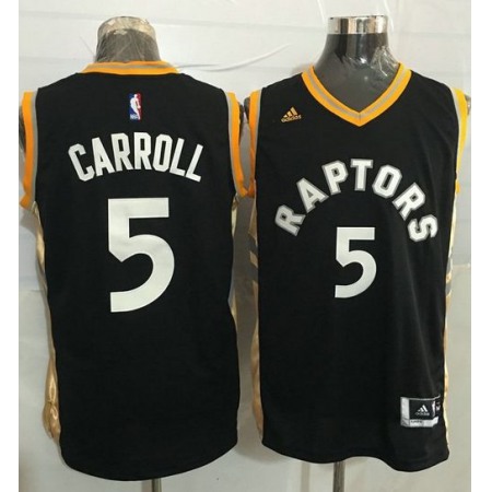 Raptors #5 DeMarre Carroll Black/Gold Stitched NBA Jersey