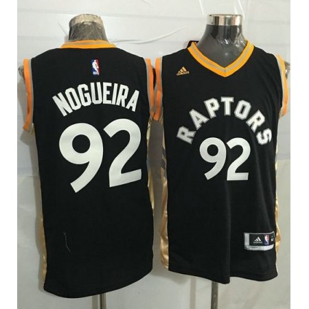 Raptors #92 Lucas Nogueira Black/Gold Stitched NBA Jersey