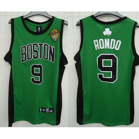 Celtics #9 Rajon Rondo Stitched Green Black Number Final Patch NBA Jersey