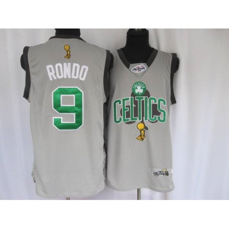 Celtics #9 Rajon Rondo Stitched Grey 2010 Finals Commemorative NBA Jersey
