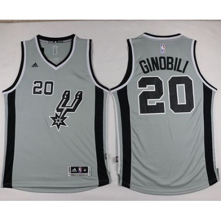 Spurs #20 Manu Ginobili Grey Alternate Stitched NBA Jersey