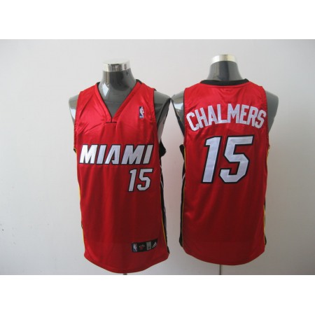 Heat #15 Mario Chalmers Red Stitched NBA Jersey