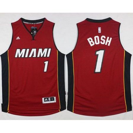 Heat #1 Chris Bosh Stitched Red NBA Jersey