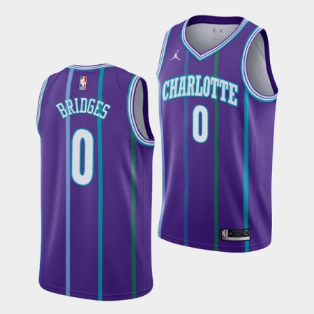 Men's Charlotte Hornets #0 Miles Bridges Purple Stitched Basketball Jersey