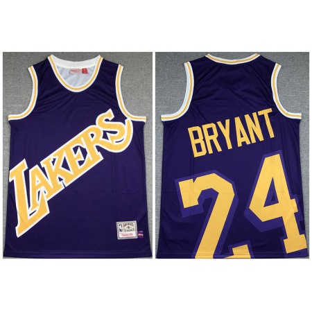 Men's Los Angeles Lakers #24 Kobe Bryant Purple Big Face Stitched Jersey