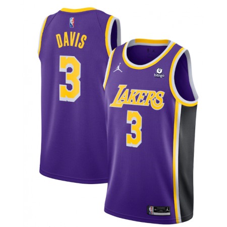 Men's Los Angeles Lakers #3 Anthony Davis Purple 75th Anniversary Stitched Jersey