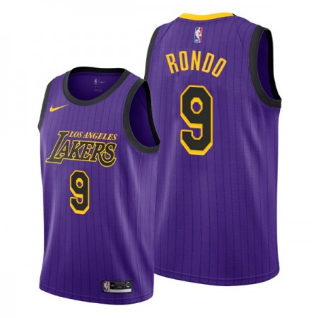 Men's Los Angeles Lakers #9 Rajon Rondo Purple Stitched Jersey