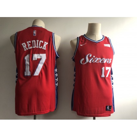 Men's Philadelphia 76ers #17 J.J. Redick Red Stitched NBA Jersey