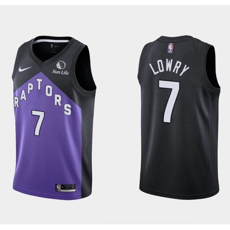 Men's Toronto Raptors #7 Kyle Lowry Purple/Black Earned Edition Stitched Basketball Jersey