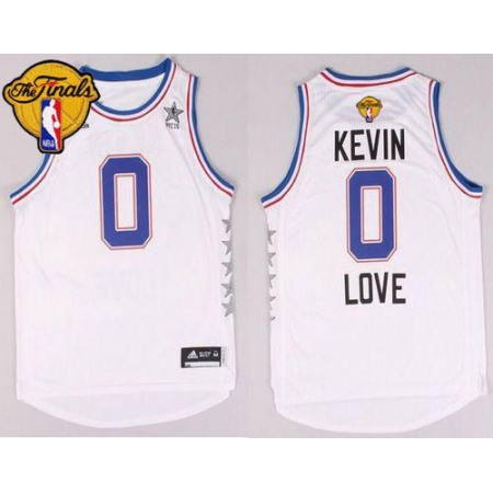 Cavaliers #0 Kevin Love White 2015 All Star The Finals Patch Stitched NBA Jersey