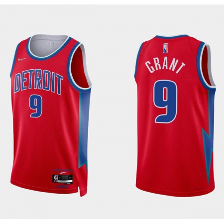Men's Detroit Pistons #9 Jerami Grant 75th Anniversary Red Stitched Jersey