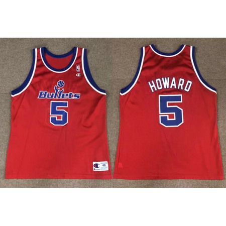 Men's Washington Wizards #5 Juwan Howard Red Stitched Jersey