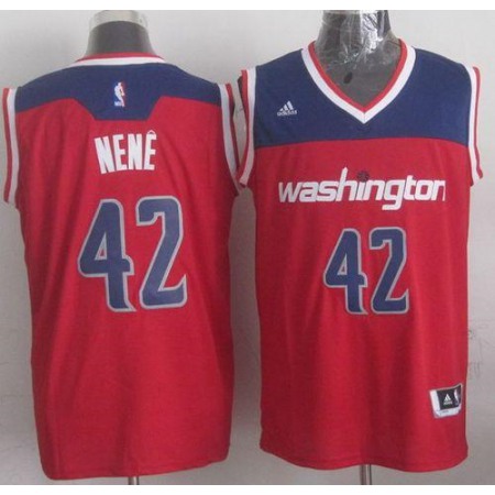 Revolution 30 Wizards #42 Nene Red Stitched NBA Jersey