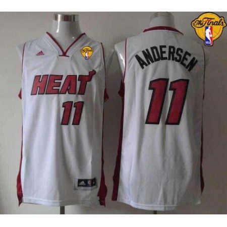 Heat #11 Chris Andersen White Finals Patch Stitched NBA Jersey