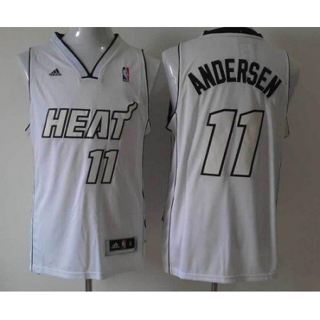 Heat #11 Chris Andersen White on White Stitched NBA Jersey