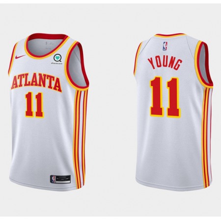 Men's Atlanta Hawks #11 Trae Young White Stitched Jersey