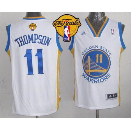 Revolution 30 Warriors #11 Klay Thompson White The Finals Patch Stitched NBA Jersey