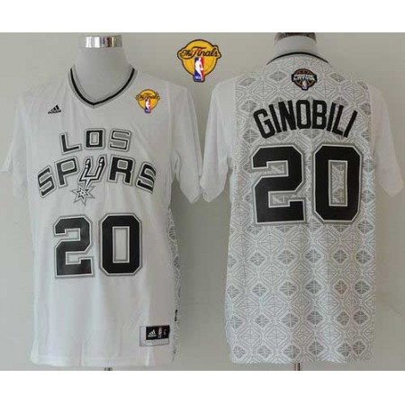 Spurs #20 Manu Ginobili White New Latin Nights Finals Patch Stitched NBA Jersey