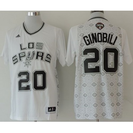 Spurs #20 Manu Ginobili White New Latin Nights Stitched NBA Jersey