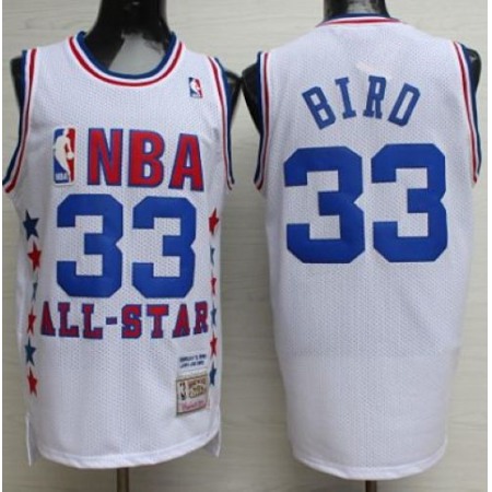 Mitchell And Ness Celtics #33 Larry Bird White 1990 All Star Stitched NBA Jersey
