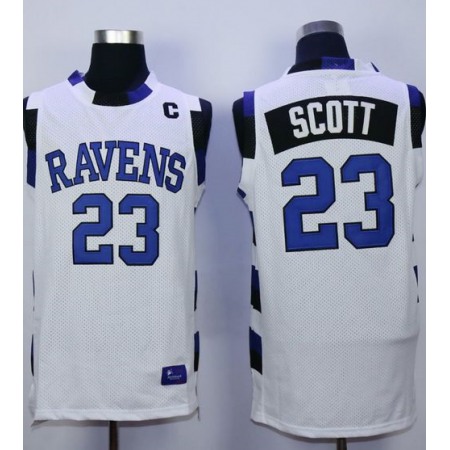 One Tree Hill Ravens #23 Nathan Scott White Stitched Basketball Jersey
