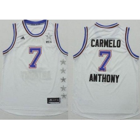 Knicks #7 Carmelo Anthony White 2015 All Star Stitched NBA Jersey