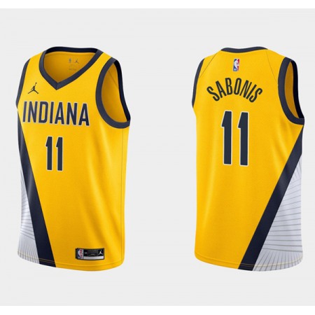 Men's Indiana Pacers #11 Domantas Sabonis Yellow Stitched Jersey