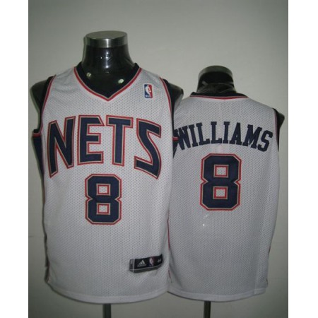 Revolution 30 Nets #8 Deron Williams White Stitched NBA Jersey