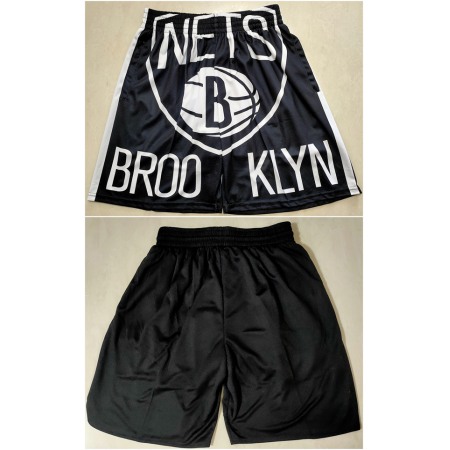 Men's Brooklyn Nets Black Mitchell&Ness Shorts (Run Small)